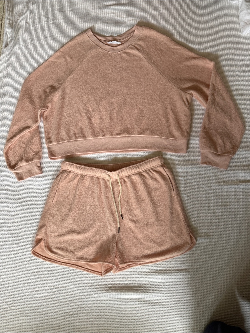 Double Zero Peachy Pink Cropped Sweatshirt